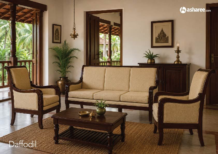 Daffodil sofa set in a Kerala home