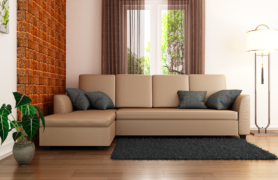 Asharee Classic-Alba Sectional Sofa Beige Sectional Sofa L-Shape Sectional Sofa-RHS